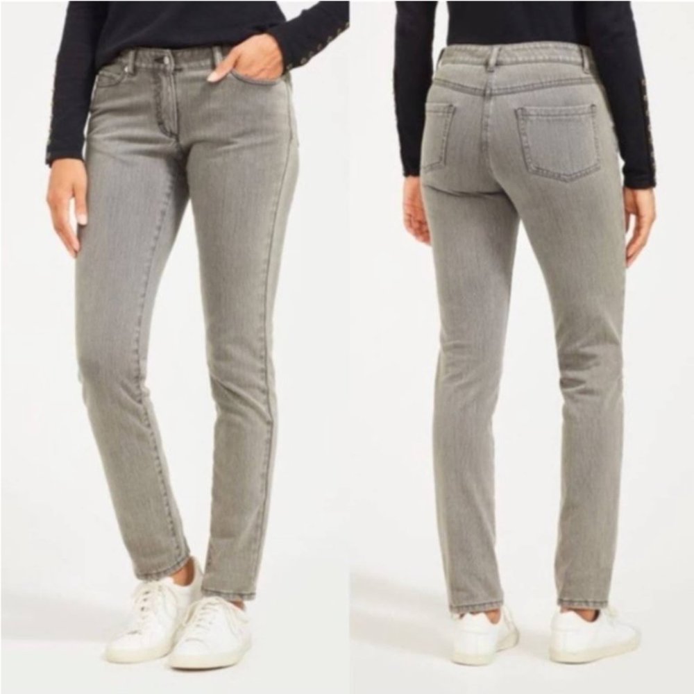 J. McLaughlin Lexi Pant Gray Wash Skinny Mid Rise Jeans Size 10